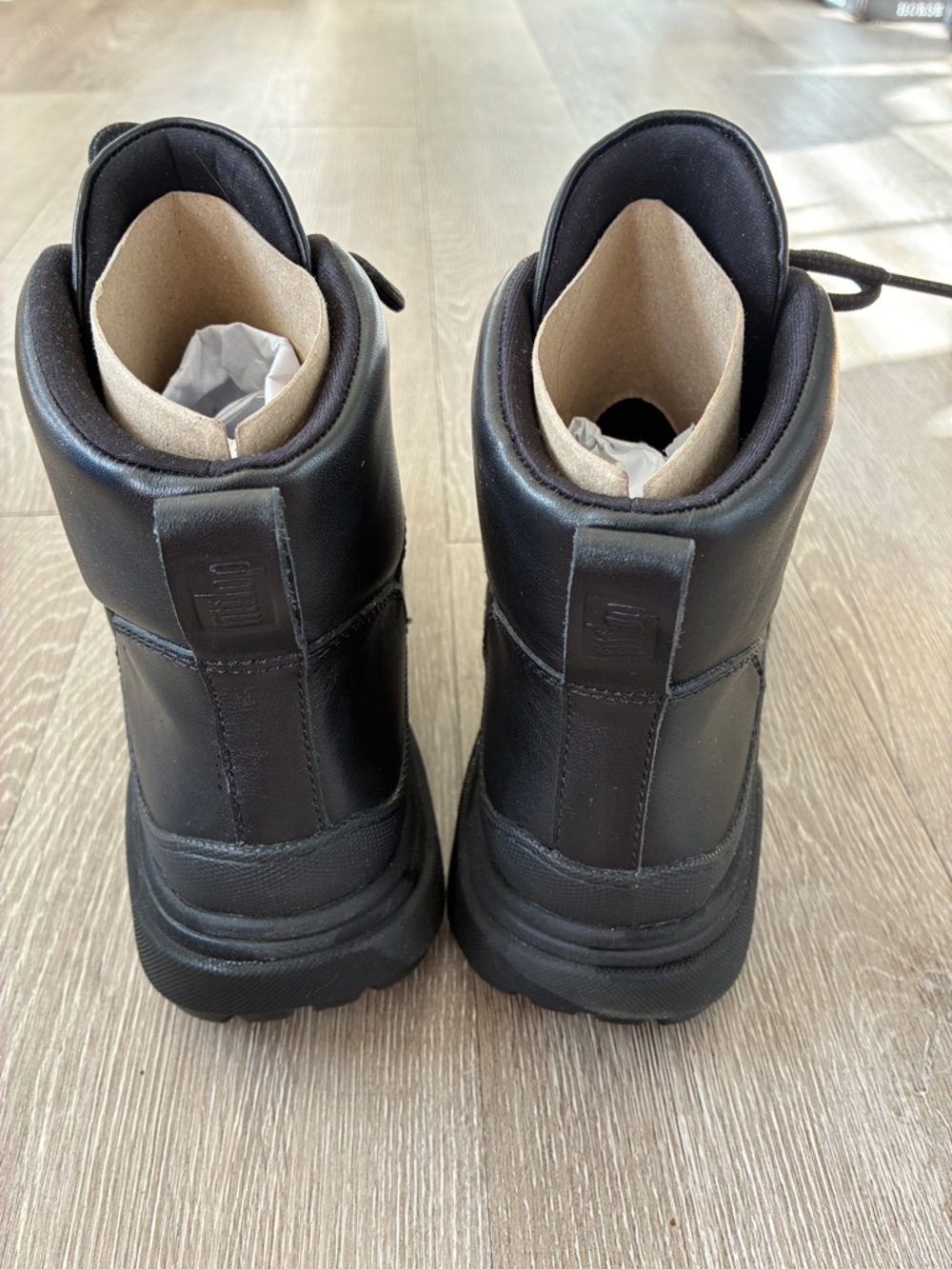 Fitflop hiker leather lace up black boots gorpcore heavy duty size 10 - Picture 3 of 10